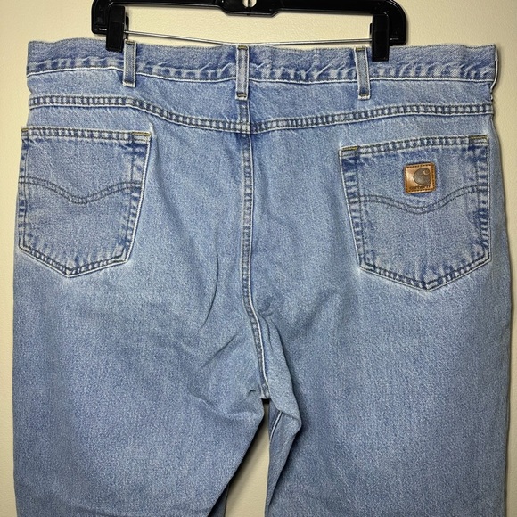 Carhartt Men's Relaxed Fit Straight Leg Flat Front Blue Denim Jeans 44X32 - Picture 8 of 11
